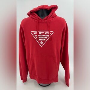 Columbia PFG Performance Fishing Gear Logo Pullover Hoodie Bright Red‎ Size 2XL